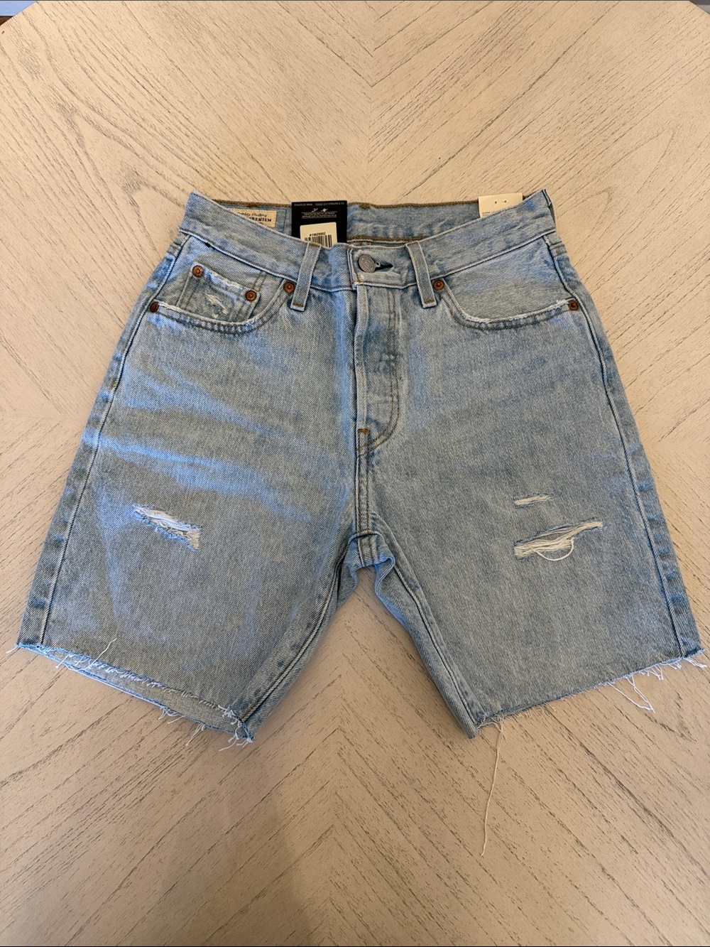 Levi's Premium 501 '90s Mid Rise Distressed Denim Cut Off Shorts - 25 - [PH1103]